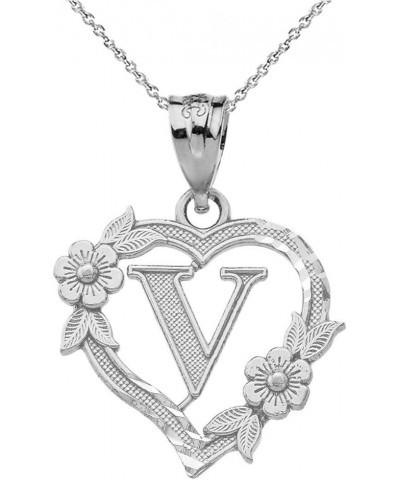 Sterling Silver Initial Heart Pendant for Women 20.0 Inches V $24.18 Necklaces