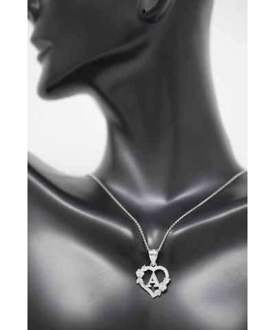 Sterling Silver Initial Heart Pendant for Women 20.0 Inches V $24.18 Necklaces