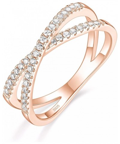 925 Sterling Silver X Cross Ring Cubic Zirconia CZ Wedding Band for Women Size 3-13 rose gold $13.10 Bracelets