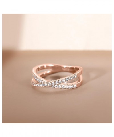 925 Sterling Silver X Cross Ring Cubic Zirconia CZ Wedding Band for Women Size 3-13 rose gold $13.10 Bracelets