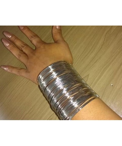 Silver Arm Cuff Bracelets for Women Silver Cuff Bracelet Gold Open Wide Wire Bangles Silver Wrist Cuff Wrap Bracelet Gold Chu...