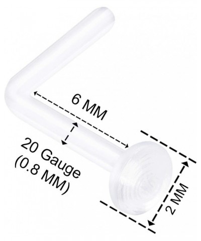 4PCS Flexible Acrylic Clear Bioflex Retainer, 4pcs 0.8M 6M bar, Size No Size $4.81 Body Jewelry