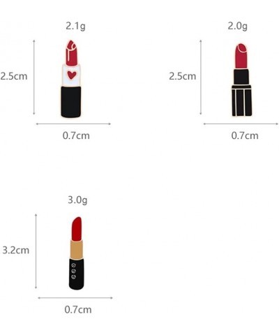 Red Lip Lipstick Enamel Lapel Brooch Pin for Men Women 3 Pcs Red $6.88 Brooches & Pins