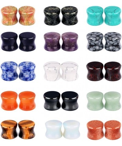 20/30 Pcs Set Mixed Stone Saddle Double Flared Ear Tunnels Expander Plugs Stretcher 3MM-20MM 5/8"(16mm)-15Pairs $22.05 Body J...