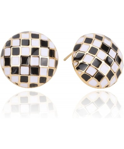 Checkered Earrings For Women - C Hoop Earrings, Drop/Dangle Earrings Made With Sterling Silver Post Blakely $12.59 Earrings