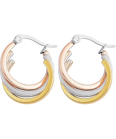 Edforce Women's Stainless Steel Overlapping Triple Hoop Earrings, (25mm-35mm) interwoven $10.56 Earrings