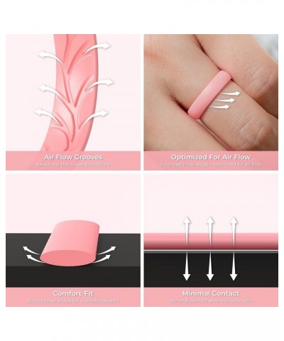 Women Silicone Wedding Bands, Breathable Leaf Cross Pattern Wedding Rings - 4mm Wide Silver A 4.5 - 5 (15.7mm) $9.17 Bracelets