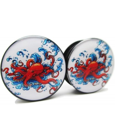 Red Octopus Ear Plugs - Acrylic Screw-On - 10 Sizes - Brand NewPair 11/16" (18mm) $9.71 Body Jewelry