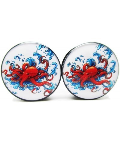 Red Octopus Ear Plugs - Acrylic Screw-On - 10 Sizes - Brand NewPair 11/16" (18mm) $9.71 Body Jewelry