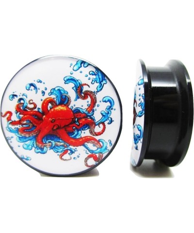 Red Octopus Ear Plugs - Acrylic Screw-On - 10 Sizes - Brand NewPair 11/16" (18mm) $9.71 Body Jewelry