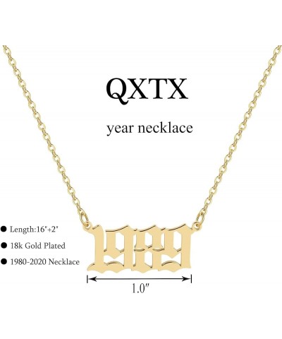 Birth Year Necklace,Year Necklace,18k Gold Plated Pendant Necklace for Women,1980-2020 1989 $7.97 Necklaces