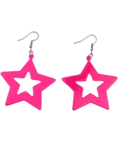 Vintage Big Star Acrylic Earrings 70s 80s Neon Earrings Exaggerated Star Dangle Earrings Y2K Party Fashion Jewelry for Women ...