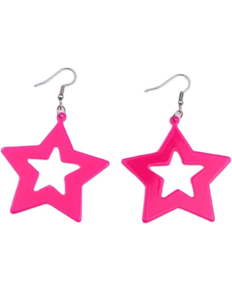 Vintage Big Star Acrylic Earrings 70s 80s Neon Earrings Exaggerated Star Dangle Earrings Y2K Party Fashion Jewelry for Women ...