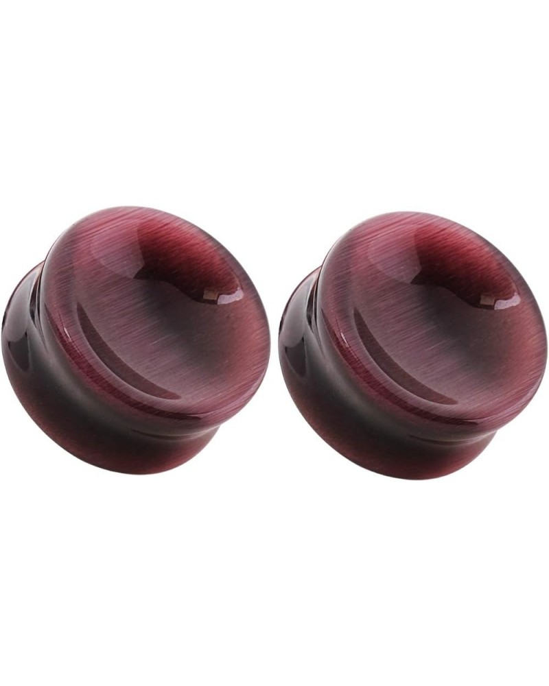 Natural Purple Cat's Eye Concave Stone Saddle Plugs, Sold as a Pair 10mm (00GA) $11.94 Body Jewelry