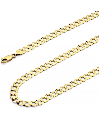 14K Hollow Gold Cuban Link Curb Chains (Select Options) 8 Inches Yellow Gold $124.20 Necklaces