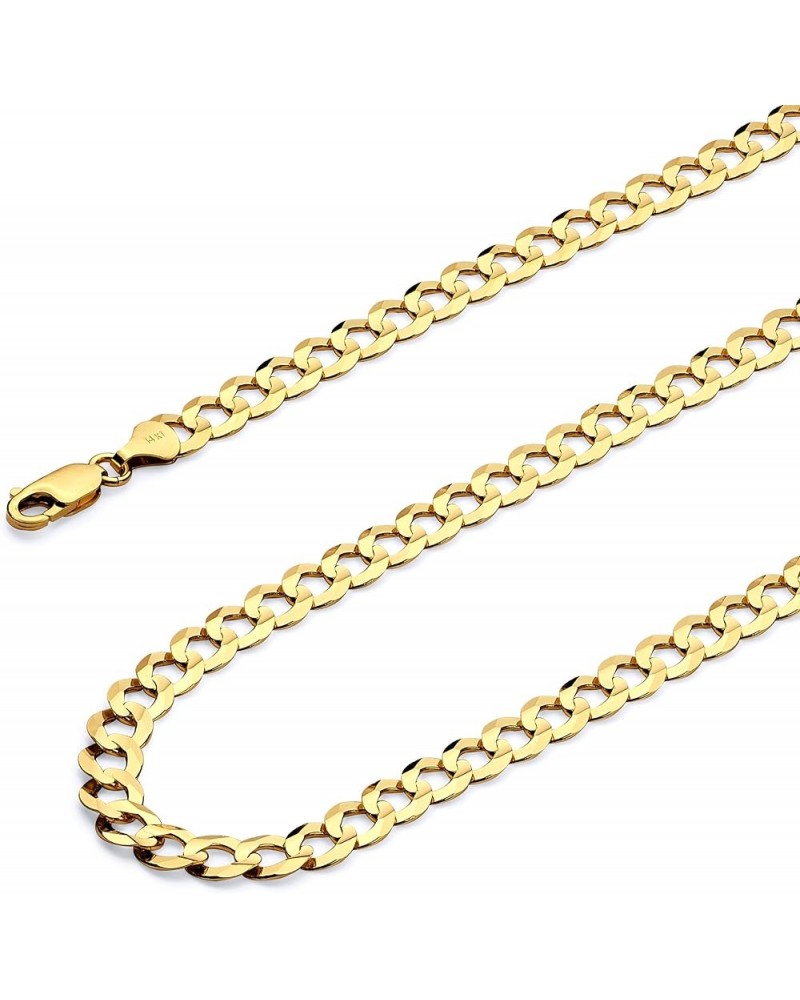 14K Hollow Gold Cuban Link Curb Chains (Select Options) 8 Inches Yellow Gold $124.20 Necklaces