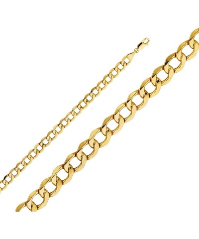 14K Hollow Gold Cuban Link Curb Chains (Select Options) 8 Inches Yellow Gold $124.20 Necklaces