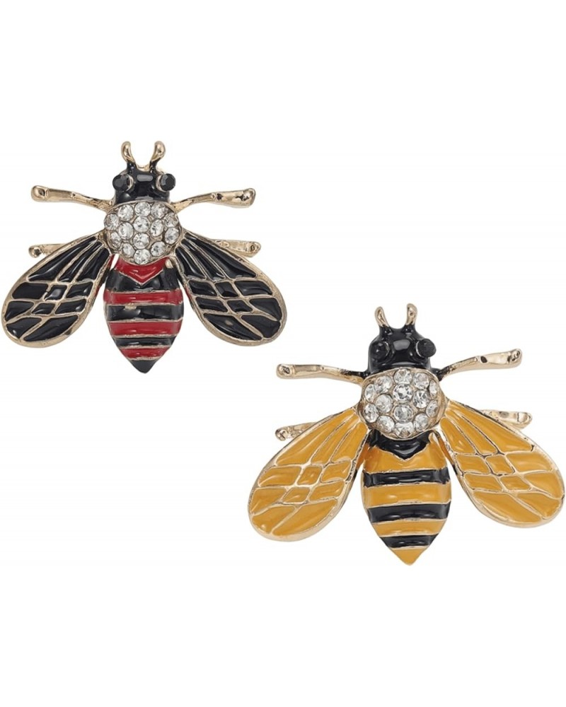 Female Cute Bee Brooch Pin Colorful Rhinestone Insect Brooch for Children New Year Holiday Gifts Red $6.47 Brooches & Pins