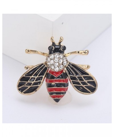 Female Cute Bee Brooch Pin Colorful Rhinestone Insect Brooch for Children New Year Holiday Gifts Red $6.47 Brooches & Pins