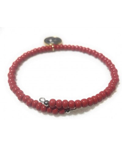 Set of 2 Red Evil Eye and Saint Benedict Memory Wire Bracelets. Set de dos pulseras de Memoria de San Benito y ojo turco Rojo...