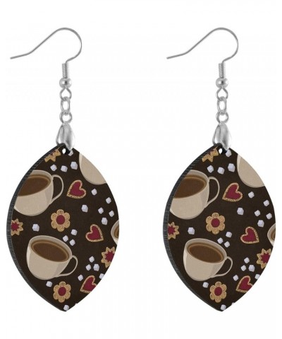 Dangle Earring MDF Wood Drop/Leaf Copper Plated Silver Hook Lightweight Earrings Multi 20 $6.37 Earrings