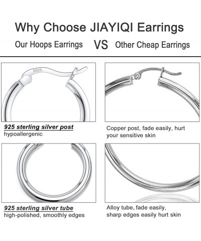 Sterling Silver Hoop Earrings 18K White Gold Plated Silver Circle Endless Earrings Hoops Jewelry Lightweight Hoop Earring for...