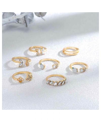 Gold Knuckle Ring Sets Butterfly Stackable Ring Crystal Mid Finger Ring Open Statement Ring Jewelry for Women and Girls(Pack ...