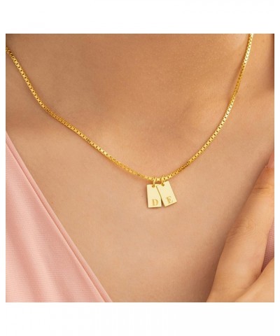 Initial Necklaces for Women 14K Gold Plated Letter Necklace Dainty Name Necklace Personalized A-Z Initial Tag Pendant Choker ...