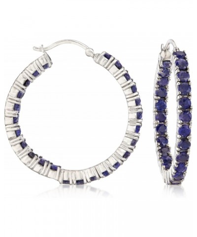 6.00 ct. t.w. Sapphire Inside-Outside Hoop Earrings in Sterling Silver $58.50 Earrings