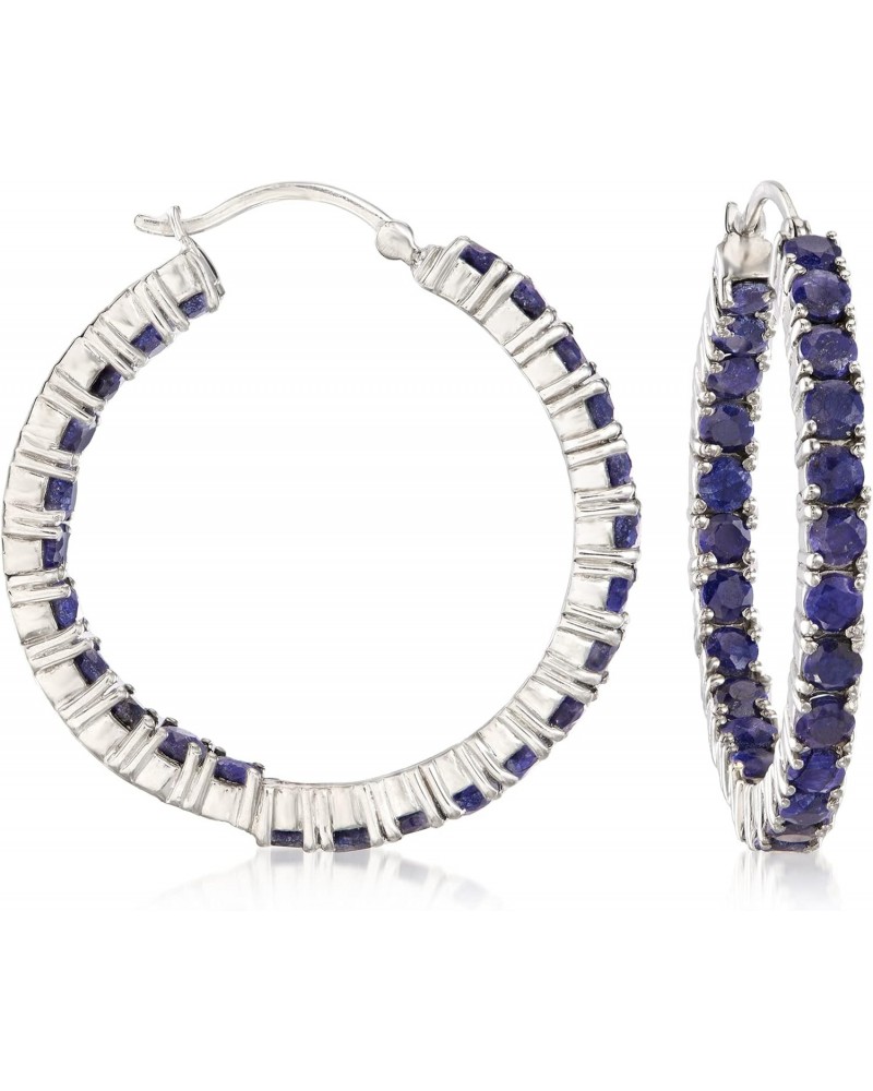 6.00 ct. t.w. Sapphire Inside-Outside Hoop Earrings in Sterling Silver $58.50 Earrings