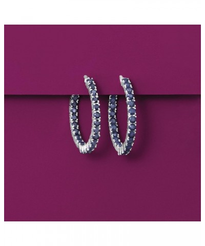 6.00 ct. t.w. Sapphire Inside-Outside Hoop Earrings in Sterling Silver $58.50 Earrings