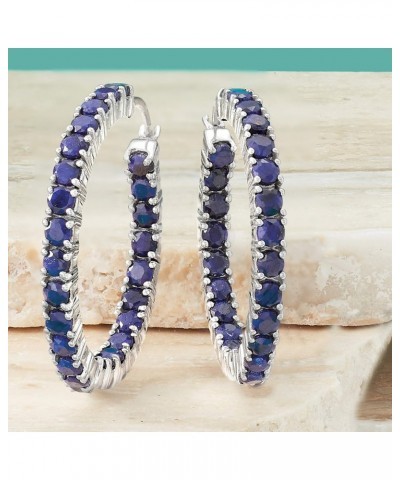 6.00 ct. t.w. Sapphire Inside-Outside Hoop Earrings in Sterling Silver $58.50 Earrings