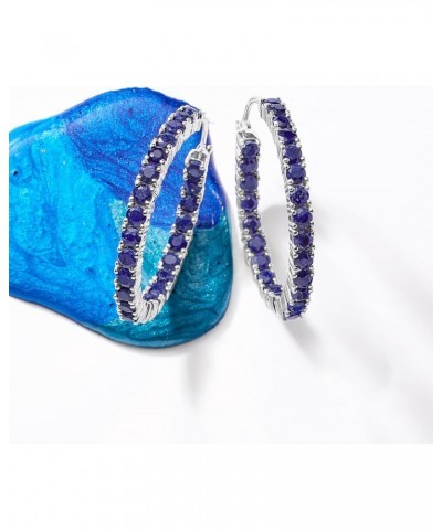 6.00 ct. t.w. Sapphire Inside-Outside Hoop Earrings in Sterling Silver $58.50 Earrings