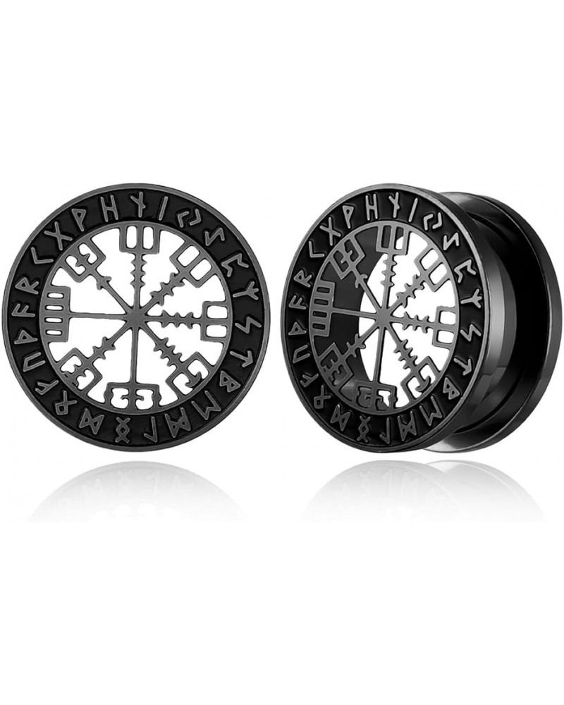 1 Pair Cute gauges 00g (0g-1'') with recycle pattern Ear Tunnels Plugs 316 Stainless Steel Ear Gauges Weight Hypoallergenic e...