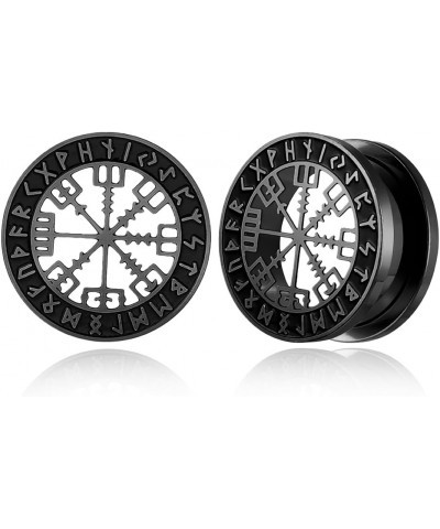 1 Pair Cute gauges 00g (0g-1'') with recycle pattern Ear Tunnels Plugs 316 Stainless Steel Ear Gauges Weight Hypoallergenic e...