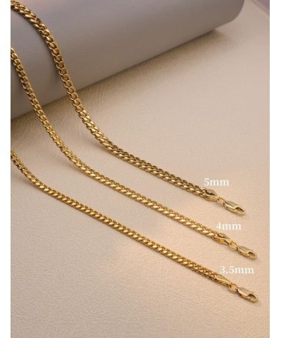 925 Sterling Silver Cuban Chain 3.5/4/5mm Necklace for Men Gold Cuban Link Curb Chain for Women 16-30 Inches 18 3.5mm Gold $1...