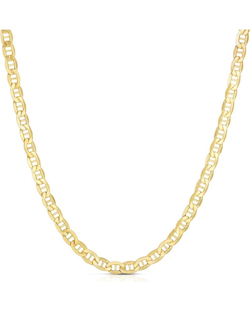 10k Yellow Gold Hollow Anchor Mariner Link Chain Necklace 5mm $69.34 Necklaces