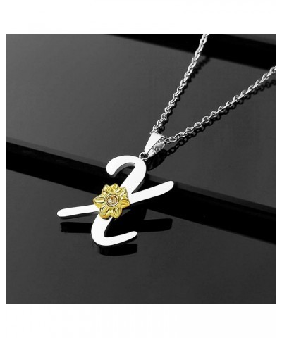 Initial Necklaces for Girls Alphabet Silver Necklace for Teens Gold Sunflower Simple Necklace for Women X $7.60 Necklaces