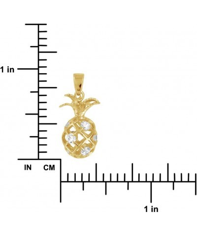 Sterling Silver Medium Pineapple Pendant Necklace, 16+2" Extender 3. Yellow Gold Tone SS $15.05 Necklaces