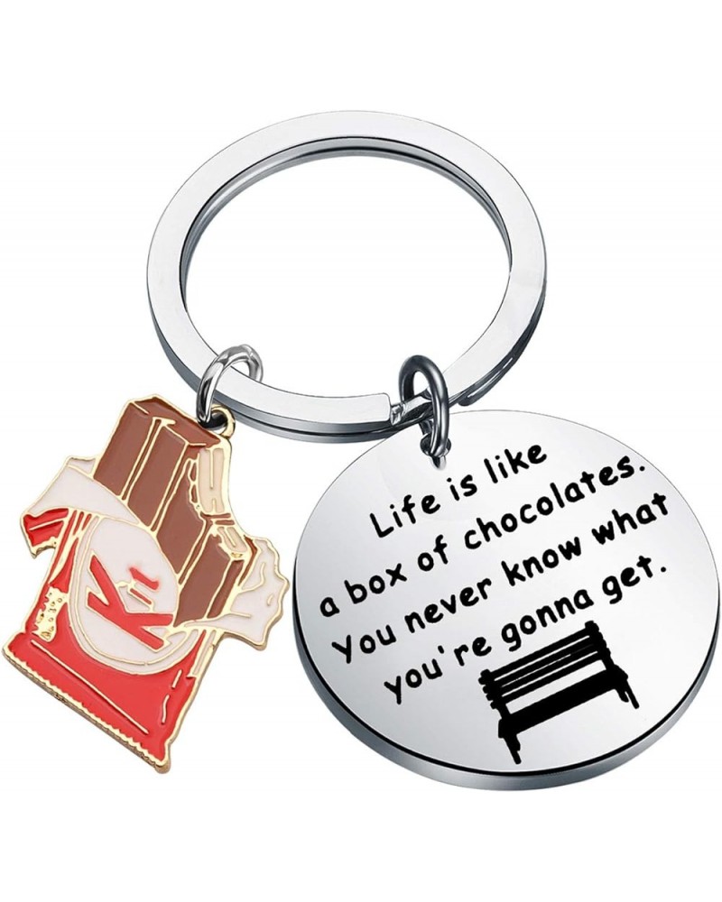 Movie Inspired Bracelet Keychain Life is Like a Box of Chocolates Cuff Bracelet Keychain Gift Keychain S $10.79 Pendants