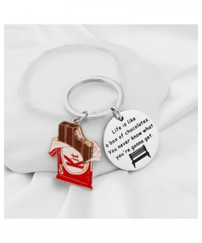 Movie Inspired Bracelet Keychain Life is Like a Box of Chocolates Cuff Bracelet Keychain Gift Keychain S $10.79 Pendants