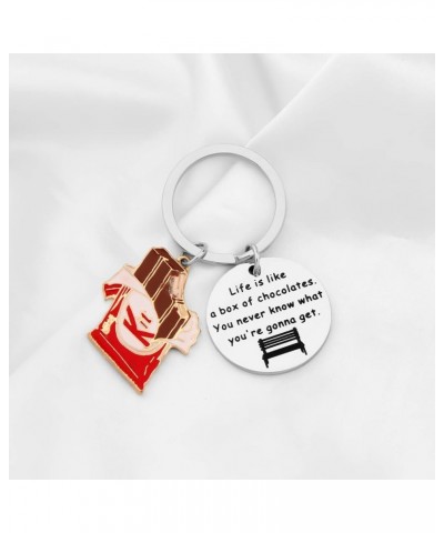 Movie Inspired Bracelet Keychain Life is Like a Box of Chocolates Cuff Bracelet Keychain Gift Keychain S $10.79 Pendants