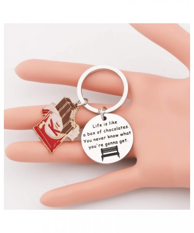 Movie Inspired Bracelet Keychain Life is Like a Box of Chocolates Cuff Bracelet Keychain Gift Keychain S $10.79 Pendants