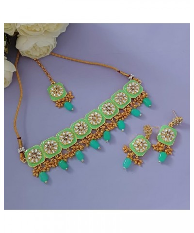 Indian Jewelry Sets for Women Bollywood Jewelry Indian Jewelry Choker Necklace Maang Tikka Earrings Bollywood Wedding Crystal...