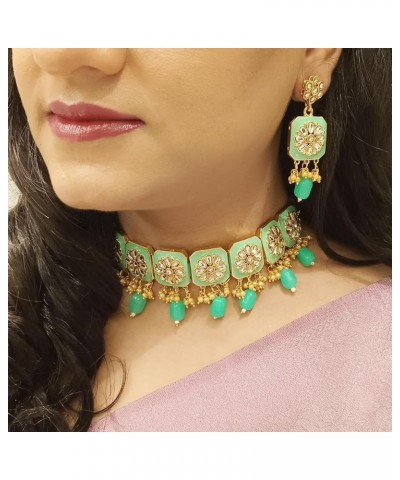 Indian Jewelry Sets for Women Bollywood Jewelry Indian Jewelry Choker Necklace Maang Tikka Earrings Bollywood Wedding Crystal...