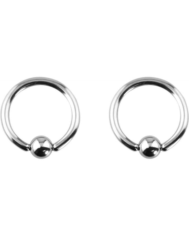 12G-OG Surgical Steel Piercing Hoops Large Gauge Size Captive Bead Body Piercing Rings 2pcs (Select Gauge/Diameter) 12g 12mm,...