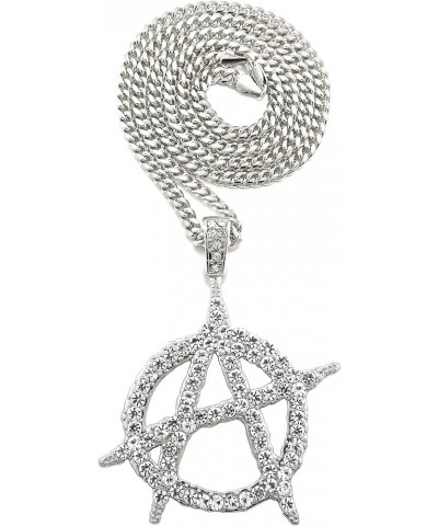 Anarchy Pendant with Cuban Necklace LRG/SILVER/CUBAN/STNS $14.35 Necklaces