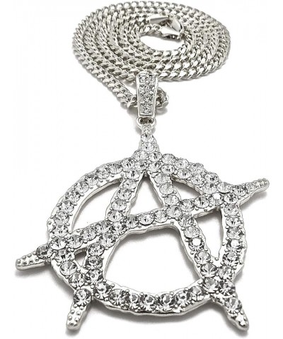 Anarchy Pendant with Cuban Necklace LRG/SILVER/CUBAN/STNS $14.35 Necklaces