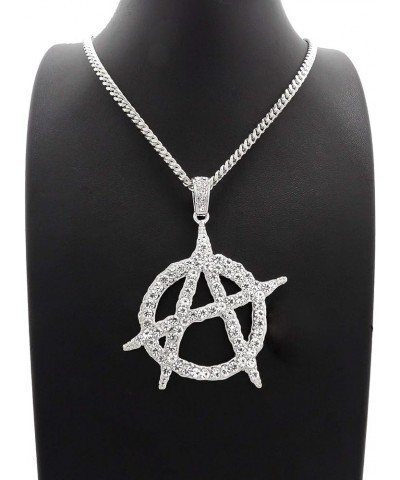 Anarchy Pendant with Cuban Necklace LRG/SILVER/CUBAN/STNS $14.35 Necklaces