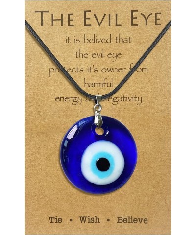 Evil Eye Necklace for Men Glass Leather Rope Chain Turkish Protact Lucky Necklace for Women Christmas Gift Teen Gifts Circle ...